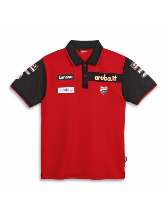 Ducati SBK Team Replica '26 Men's Polo Shirt - Black/Red