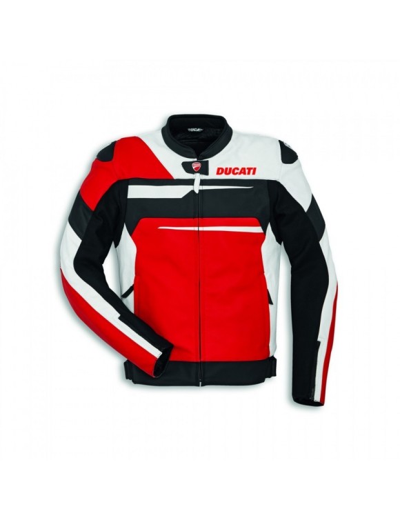 Veste moto Ducati perforé en cuir protection SpeedEvoC1 Rouge/Blanc 9810442